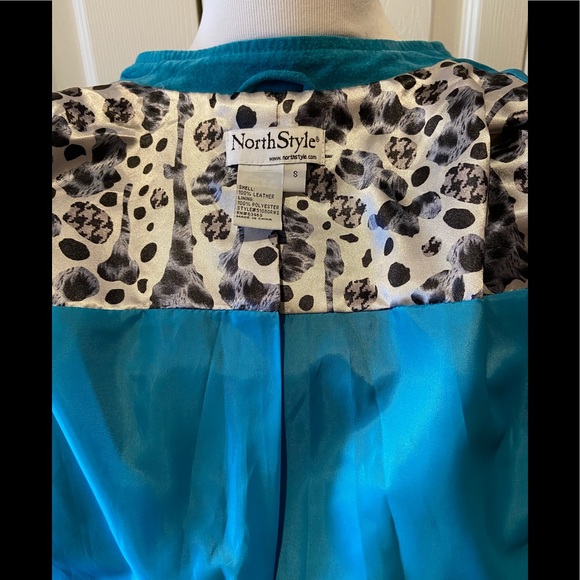 NWOT~Gorgeous Turquoise Suede Jacket by NorthStyle - Picture 7 of 8